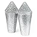 Galvanized Wall Planter 2 Pack - 16 Inch Hanging Metal Wall Vases for Flowers - Farmhouse Style Wall Decor