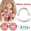 Law 5 PCS Instant Perfect Smile Clip on Veneers (Work for Top) Top Temporary Smile Cosmetic Teeth No Pain No Drilling for Men and Women