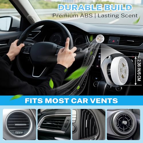 Image of 1 Pack Car Fragrance Holder Compatible with Bath & Body Works Refills (Not Included), Air Freshener Vent Clip or Visor Clip, Refillable Scent Holder, Easy to Open Car Diffuser (Diamond White)