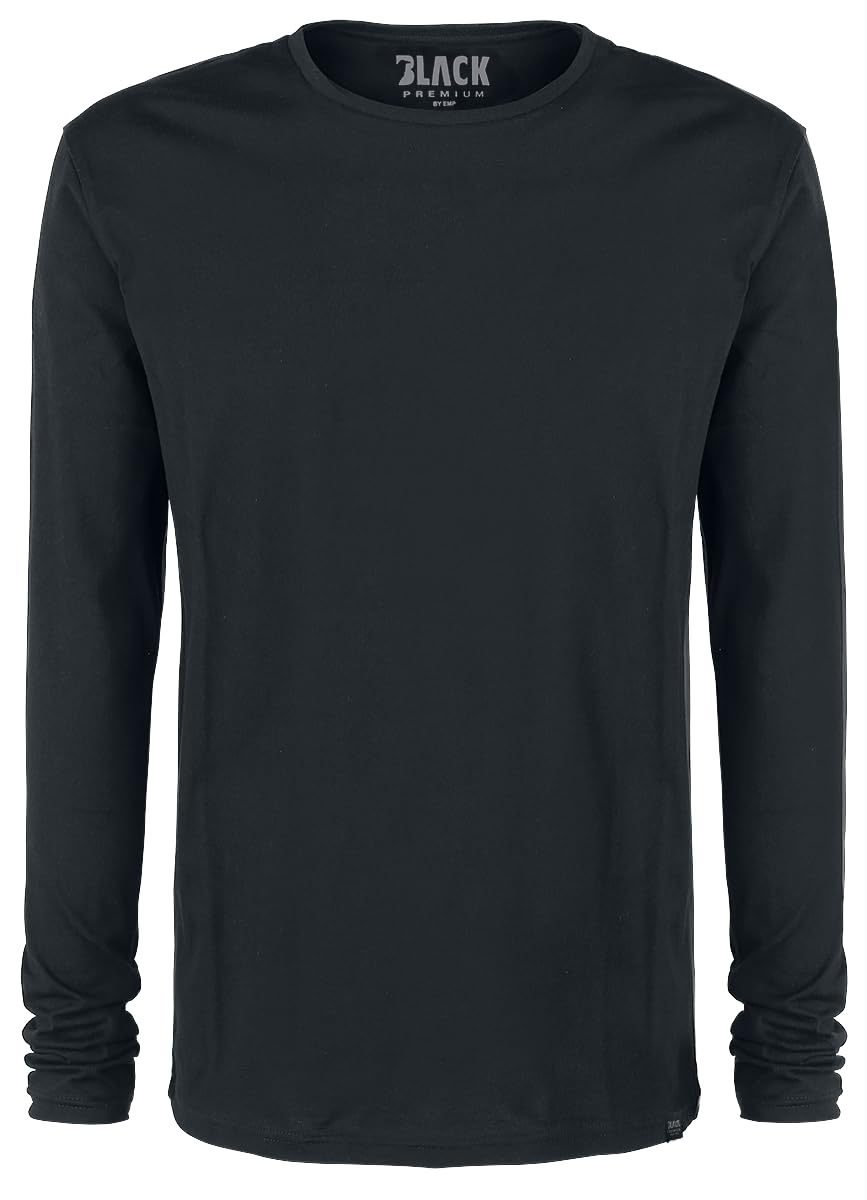 Black Premium by EMP Hombre Pack de Dos Mangas largas Negras