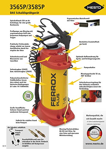 Mesto 3565P FERROX Plus HD-Sprühgerät 6 Liter, ölbeständig