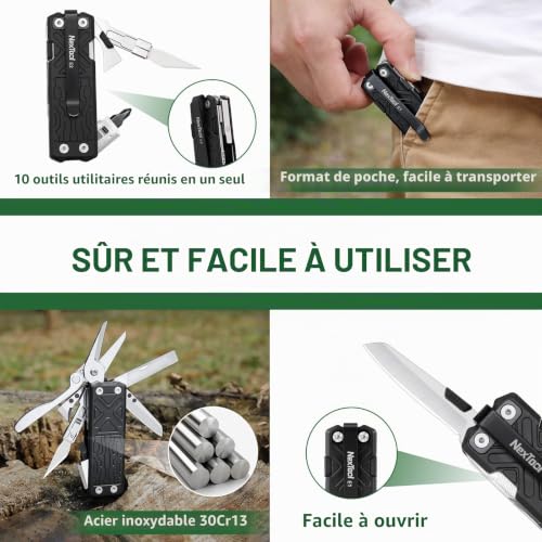 Couteau de poche multifonctions EDC Nextool E1 pour découpe précise et réparation - 5
