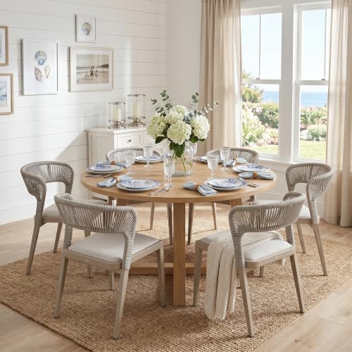 Image of PURPLE LEAF Outdoor Patio Dining Chair 2 with Built-in Cushions Champagne