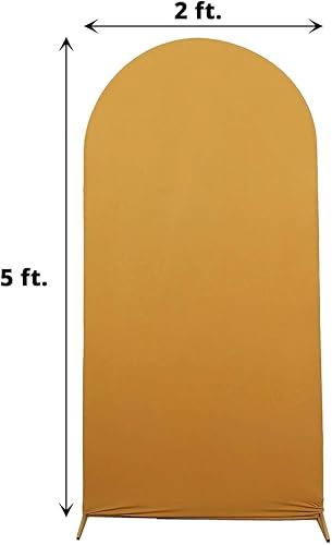 Vista 62 de Efavormart - Marco de fondo redondo de elastano de 7 pies, cubierta de arco de boda de 2 lados Blanco