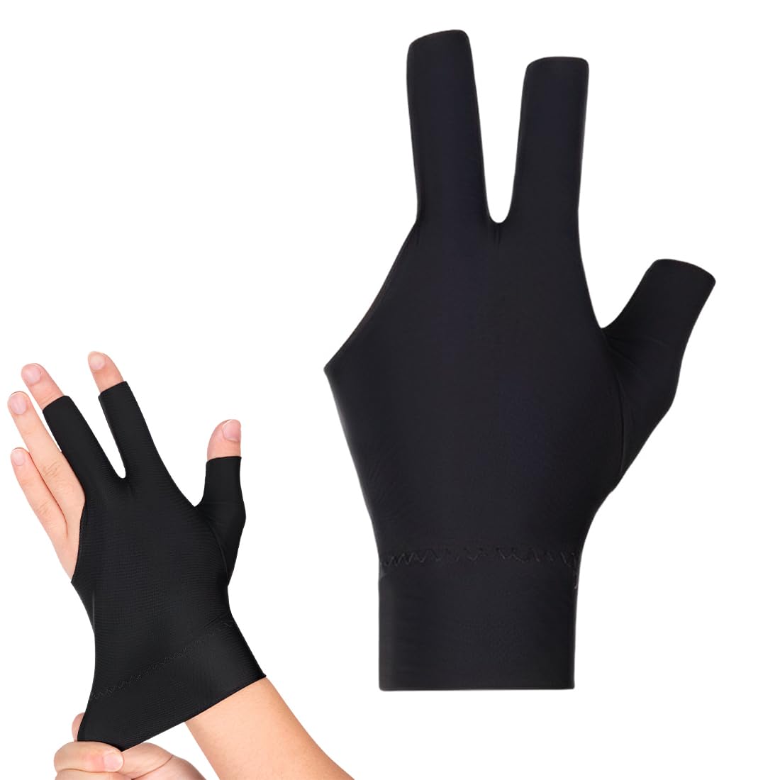 1 Pcs Guanto da esposizione a tre dita in lycra elastico utilizzato per il tiro a biliardo e gli sport da biliardo indossati dalla mano sinistra