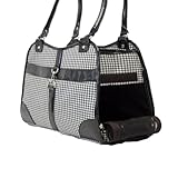 mpet Houndstooth Print Shoulder Bag Carrier Tote 15-Inch by 7-Inch by 12-Inch Black/Black
