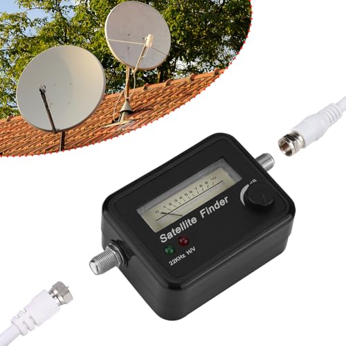 Tiiyee Satellite Finder, Digital Signal Finder Sat Receiver Professional Locators Portable Aerial Terrestrial Detector Black Background for Remote Reception Systems Antennas13 to18V