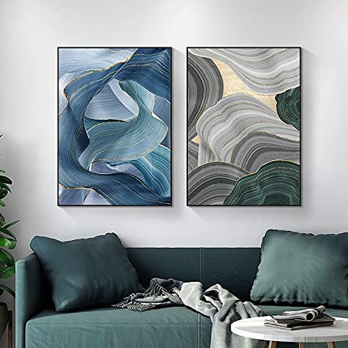 Ligne abstraite sur toile pour habiller un grand mur vide de chambre