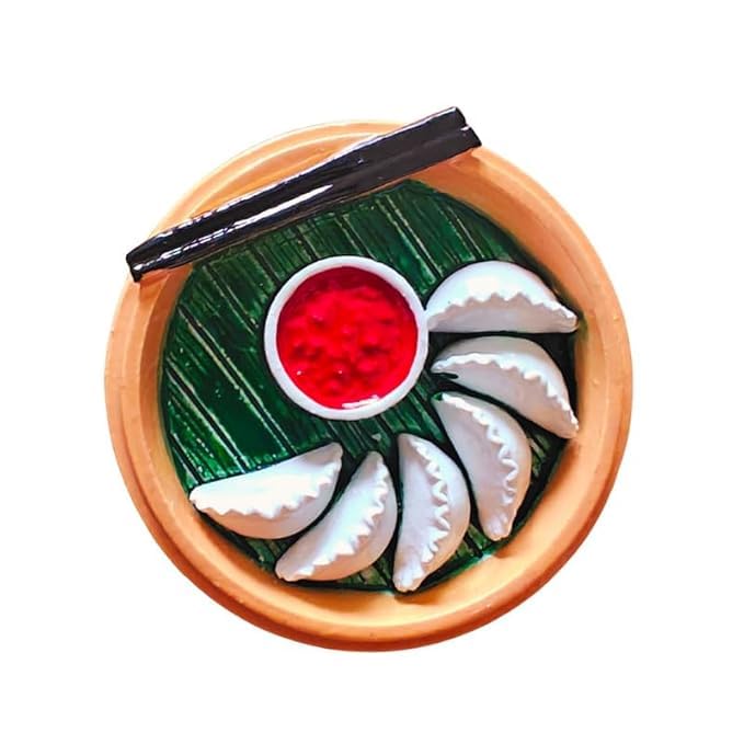 MEHRANSH® Momos Themed Miniature 3D Fast Food Fridge Magnet | Refrigerator Magnets | Best Gifting Item | Home and Kitchen Decoration