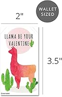 Vista 6 de Juego de 24 tarjetas para San Valentín, tamaño 2" x 3.5", diseños de llama, perezoso, narval y tiburón, de Nerdy Words