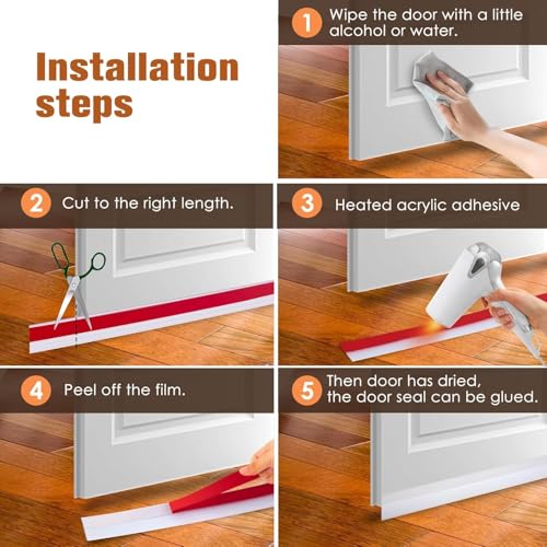 Image of Silicon Bottom Sealing Strip Rubber | Under Gap Filler Strip Rubber | Door Gap Sealing Strip | Sealer from Cockroach, Insect, Bugs, Door Seal Strip Air & Dust 39 Inch. (Transparent)