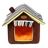 Casa para mascota Honeysuck, suave, con cojín extraíble, color café