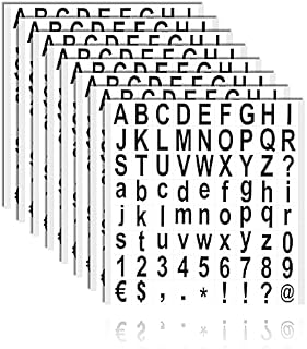 Molain Letters Numbers Sticker, 8 Sheets Vinyl Letters Numbers Kit Self Adhesive Alphabet Number Stickers DIY Number Letter Decal for Signs, Window, Door, Containers 1 Inch