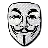 Vendetta Guy Fawkes Maske Patch - Anonymous Hacker Embroidered Badge - Iron...
