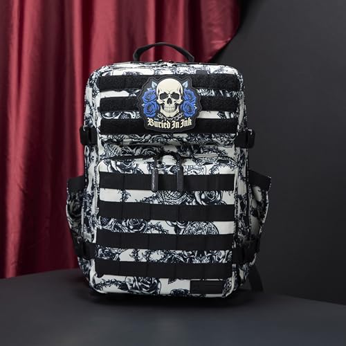 Image of WOLFpak 25L Athletic Gym Backpack (Buried In Ink) Durable 1000D Waterproof Oxford Material w /MOLLE Webbing, Laptop Pocket & Dual Cup Holders, Durable Fitness /Travel /Military Daypack