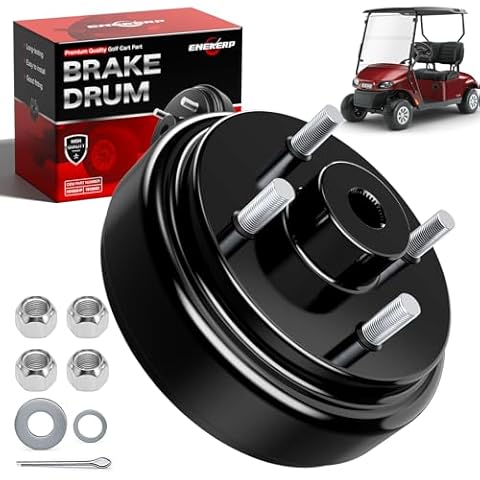 VYYOKMU Golf Cart Brake Drum for EZGO TXT 1982-UP Electric and 2-Cycle 1982-1993 Gas, 1 PCS EZGO Brake Drum Hub Assembly, EZGO Rear Brake Drum Replace OEM# 19186G1P Cover