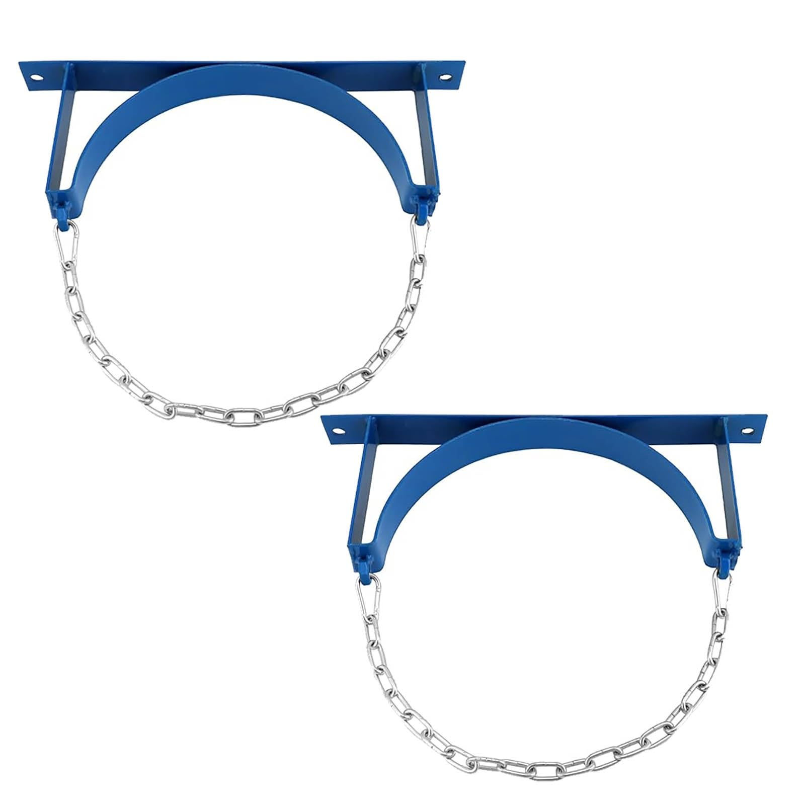 Juego de 2 Soportes de Pared para bombonas de oxígeno, Soporte de Acero para bombonas de Gas de 40 litros, Incluye Tornillos y Cadena de Seguridad, Ideal para Uso hospitalario/Laboratorio (a