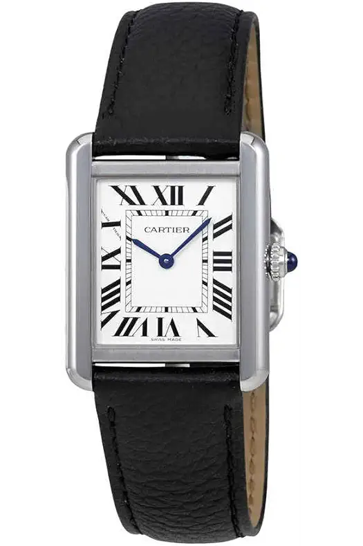 CARTIER Tank Solo Silvered Light Opaline Dial Ladies...