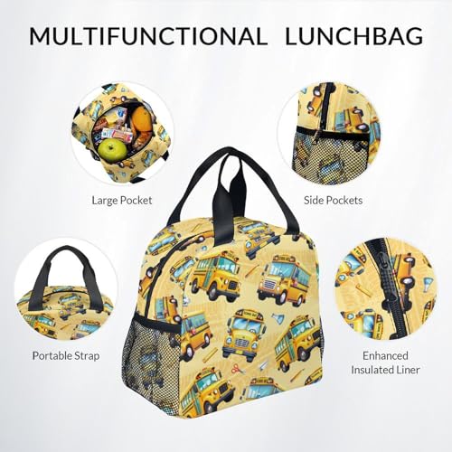 Image of Kid Backpack Boys - School Bus Backpacks Set for Toddler - 3Pcs Bookbag with Lunch Bag and Pencil Pouch - School Bag for Kindergarten /Preschool /Elementary (17 Inch)
