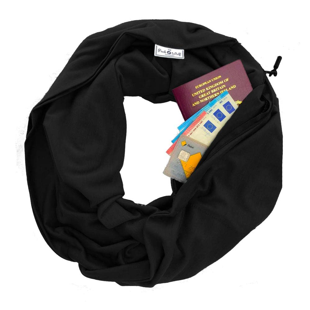 The Pack Wolf Company Infinity Travel Scarf With Hidden Zipper Pocket