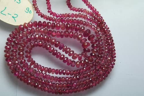 Tourmaline rose naturelle perles rondelles facettées 2.5-6mm LKBEADS pour création de bijoux DIY