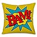 Easternproject Super Hero Quote Throw Pillow Case Cushion Cover Exclamation Pattern Decorative Square 18x18 Inch Pillowcase Best Gift (Bam!)