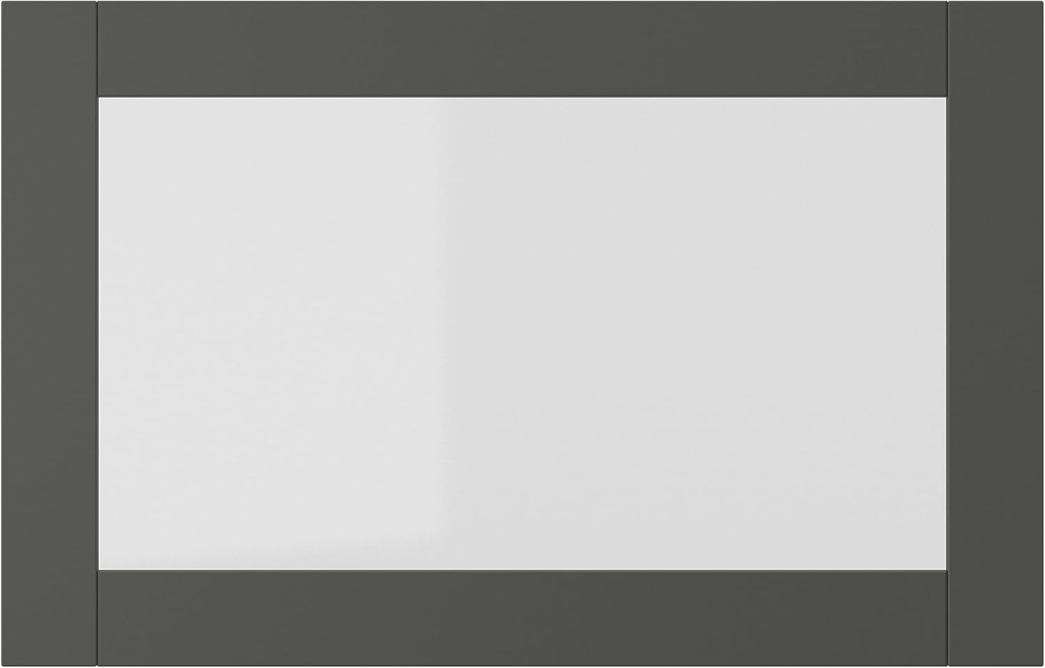 SINDVIK Glass Door, 60x38 cm, Dark Grey/Clear Glass