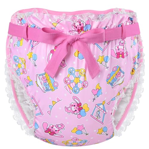 Image of Littleforbig Adult Ribbon Omutsu Diaper Wrap Cover Washable Adjustable Reusable Waterproof - Usagi Pastel Circus Pattern