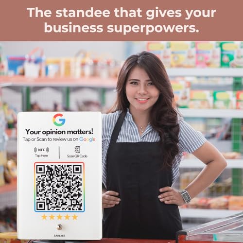 Image of Review NFC Standee with QR Code | 4 Inches x 6 Inches