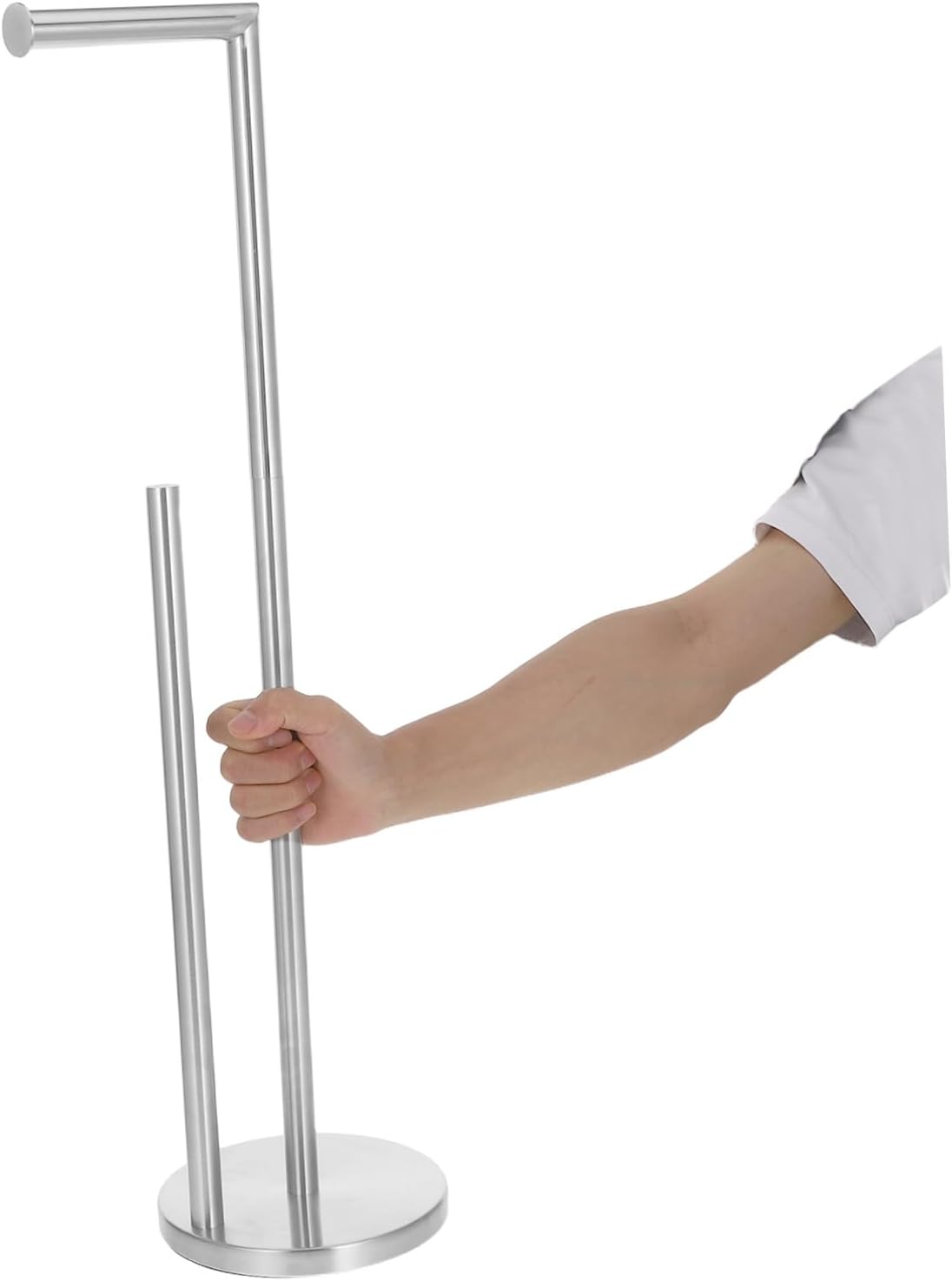 Vaguelly Freestanding Toilet Paper Holder Stand with Large Capacity Storage Stable Stainless Steel Bathroom Tissue Organizer for Home and Hotel Use No Installation Required