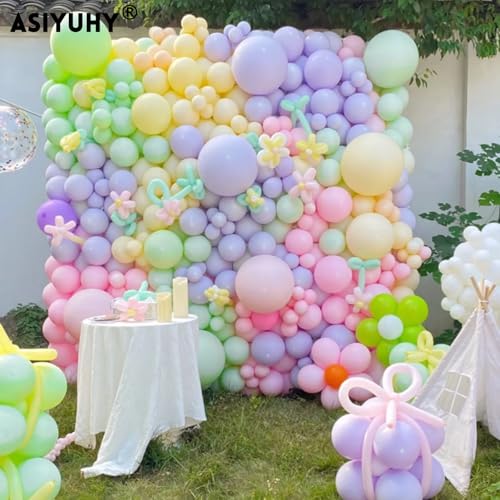 Image of Pastel Balloons 100 Pack 12 inch Pastel Colors Latex Party Balloons for Birthday Rainbow Party Baby Shower Wedding Decorations