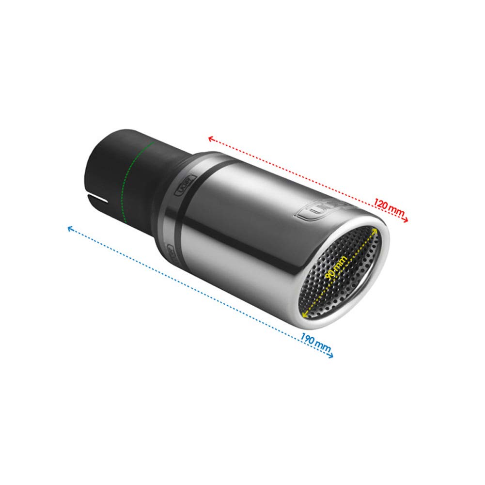 Ulter Sport N1-90RS Auspuffblende aus Edelstahl, rund, 90 x 120