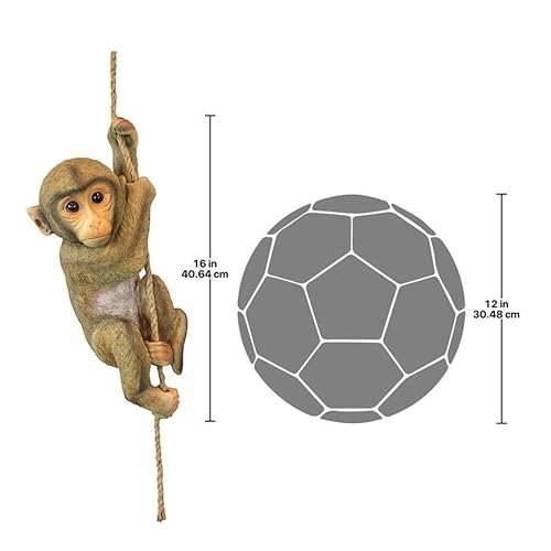 Design Toscano Qm2673300 Chico The Chimpanzee Baby Monkey Hanging Animal Statue, 16 Inch, Full Color #TOP5