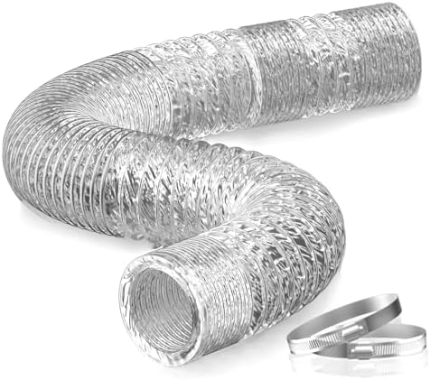 Hon&Guan Double Aluminium Foil Ventilation Ducting - 125mm Air Duct Flexible Hose for Universal Tumble Drier, Cooker Hood, Extractor Fan, Hydroponics Grow Room(125mm*2m/Black)