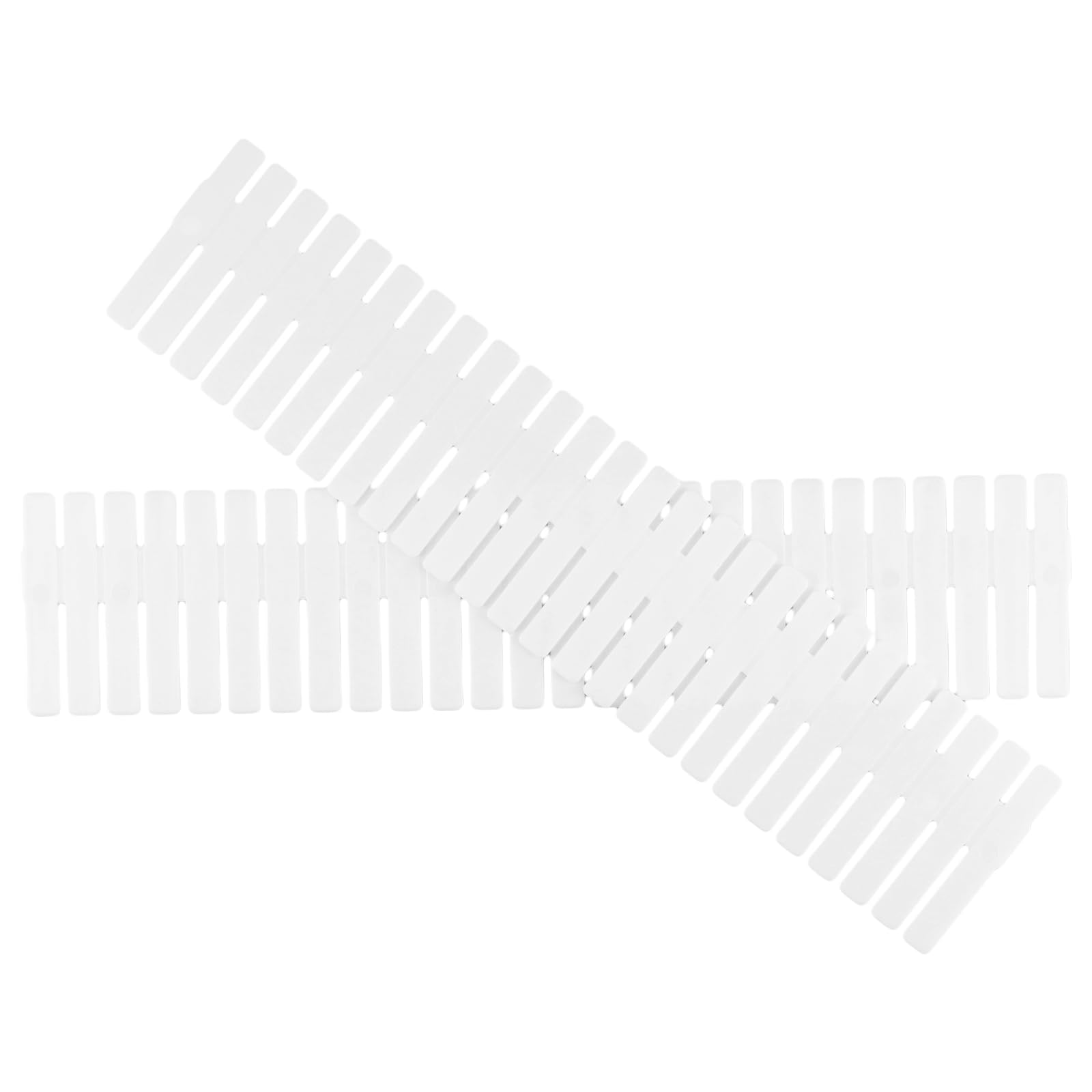 48 divisori per cassetti, bianco, 32 x 7 cm, separatore per cassetti, organizer per cassetti, in plastica, per calze, biancheria intima, cosmetici, camera da letto, ufficio