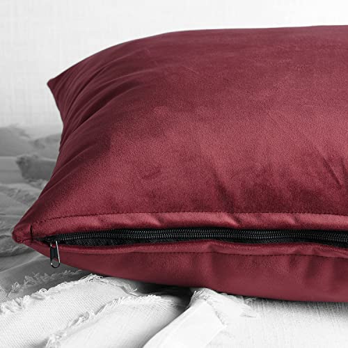 Image of HPD Half Price Drapes Cushion Cover 18 x 18 Heritage Plush Velvet - VPYC-179758-CC18PR - Pair, Cinema Red