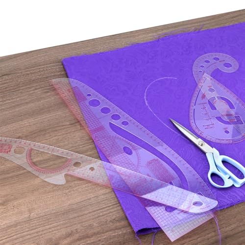 Miniatura 5 de Qwork Lot De 7 Règles De Couture Courbes, Reglas Métricas De Curva, Accessoires De Couture, Pour Designers, Modélistes, Tailleurs