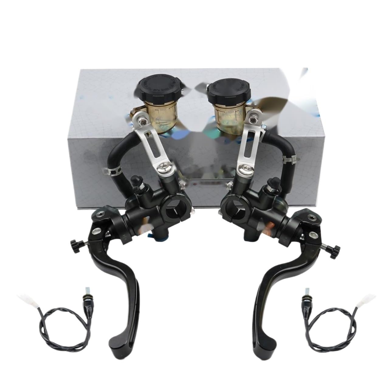 Leva frizione freno moto Frizione freno radiale universale per motocicletta per cilindro per maestro manubrio(Right 15mm Black)