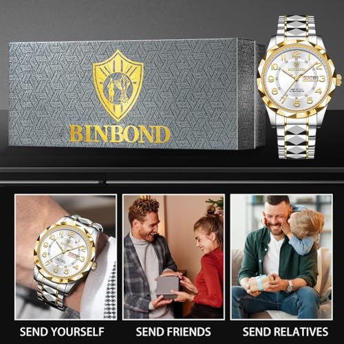 BINBOND Men's Luxury Big Face Analog Quartz Watch - Image 7
