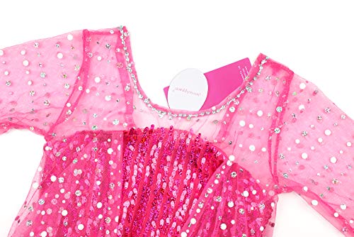 Jerrisapparel Girls Princess Costume Birthday Party Christmas Fancy Dress Up (8, Hot Pink With Accessories) #TOP3