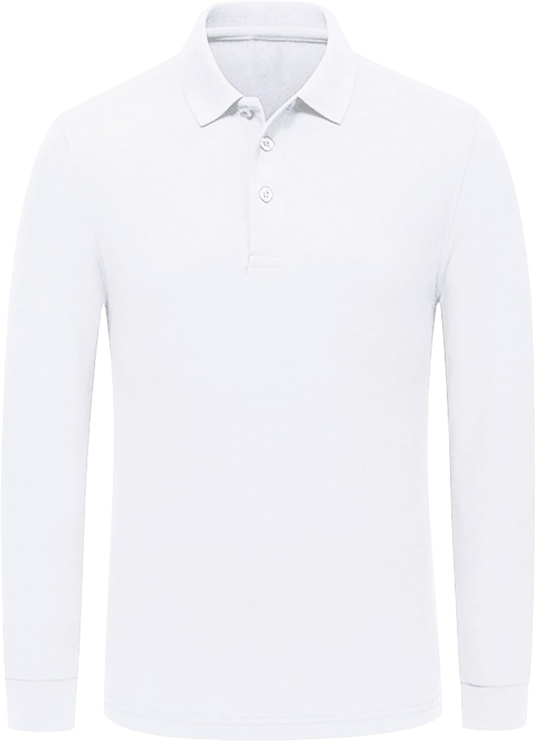 Men's Long Sleeve Polo Shirts Regular-Fit Cotton Golf Polo Shirts