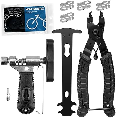 WATSABRO Kettennieter Fahrrad,Fahrradketten Nieten und Kettenschloss Zange,4 Paar Fahrradketten Nieten,Fahrradketten Reparatur Set 2.0 für 6-12 Fach Fahrradkette Werkzeug Set