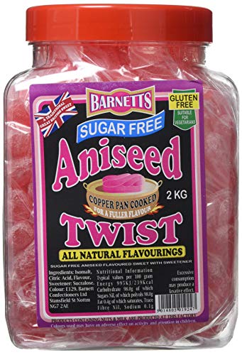 Barnetts Sugar Free Jar, 2 kg, Aniseed Twists