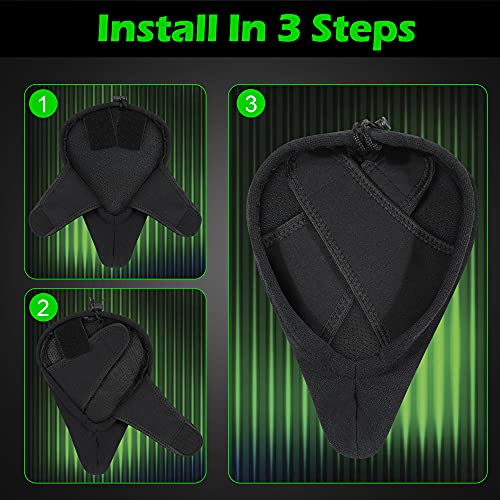 Zacro Bike Seat Cushion - Gel Padded Bike Seat Cover For Men Women Comfort, Extra Soft Exercise Bicycle Saddle Compatible With Peloton, Stationary Spin Cycling Bike, Outdoor & Indoor (11 X 7In) #TOP4