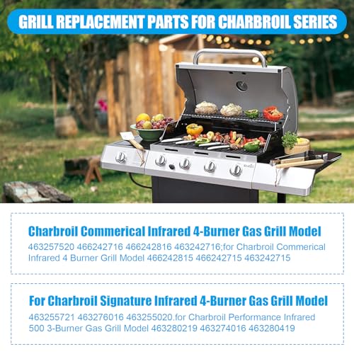 WEBROIL Emitter Plate and Grill Grate Replacement Parts for Charbroil Commercial TRU-Infrared 463242715, 463242716, 463276016, 466242715,G541-0016-W2,G533-2200-W1 Grill Accessories,Cast Iron