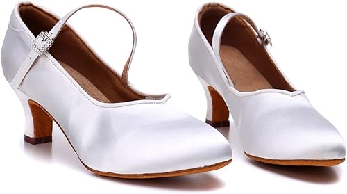 Miniatura 3 de DKZSYIM Zapatos de baile de salón latino para mujer, con puntera cerrada, estilo moderno Tango Salsa, modelo EM138