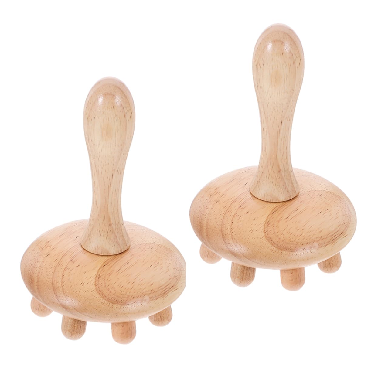 Masajeador Manual del Cuero Cabelludo 2 Piezas de Madera