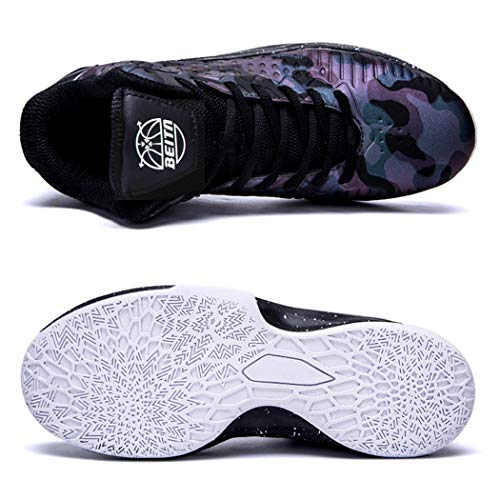 Beita High Upper Basketball Shoes Sneakers Men Breathable Sports Shoes Anti Slip Discoloring Green-Purple Camouflage - Thumbnail 7