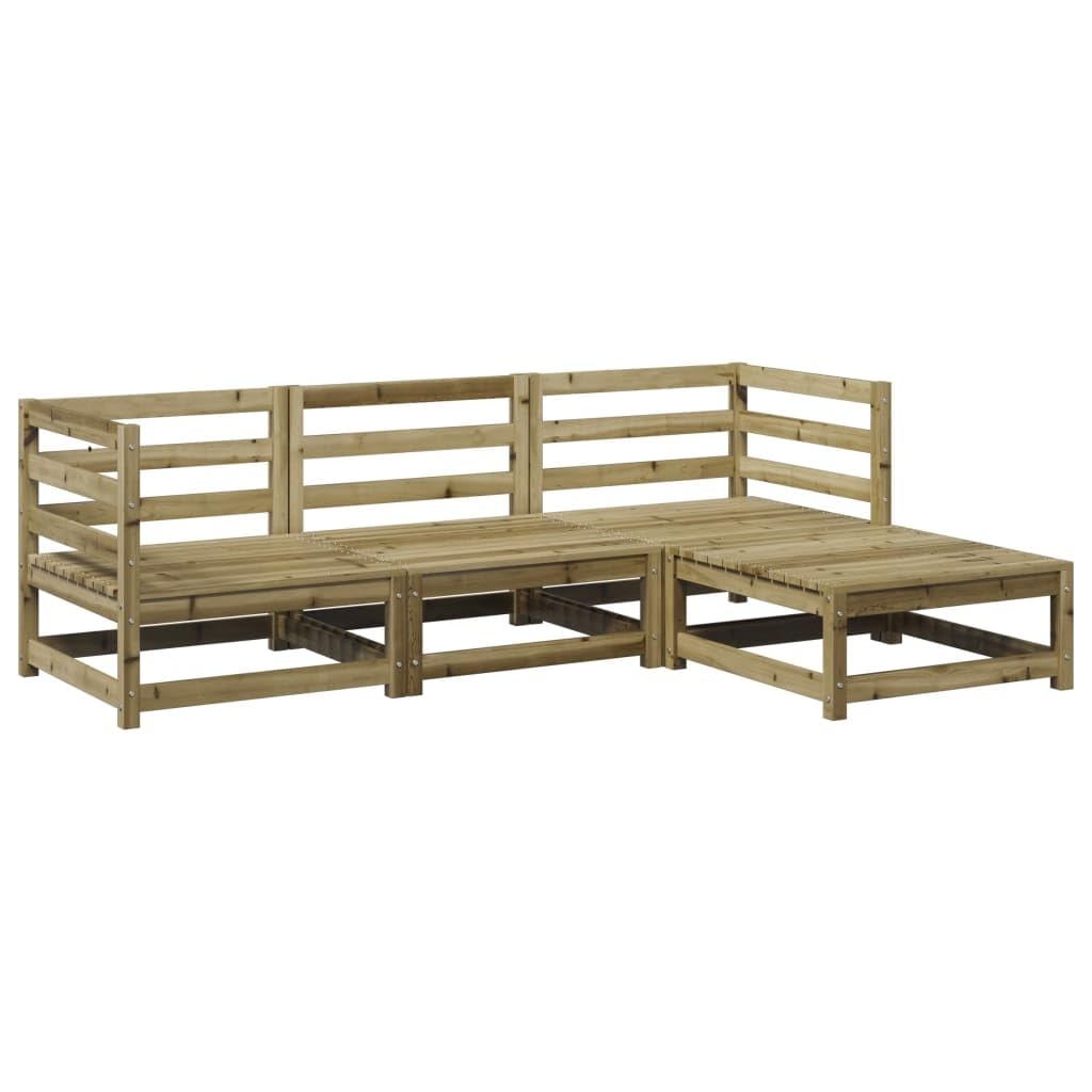 LAPOOH Set di divani da giardino 4 pezzi in legno di pino impregnato, set da giardino esterno, mobili da giardino, mobili da giardino, set di mobili da giardino - 3299380
