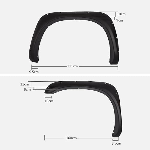 Miniatura 2 de CHEDA Guardabarros compatibles con Dodge Ram 1500 2002-2008  Ram 2500 3500 2003-2009 modelos Fleetside solamente (no apto para modelos 2006-2009 de